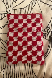 Handmade Checkered Crochet Kindle Sleeve
