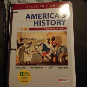 Loose-Leaf Version for America's History, Value Edition, Volume 1