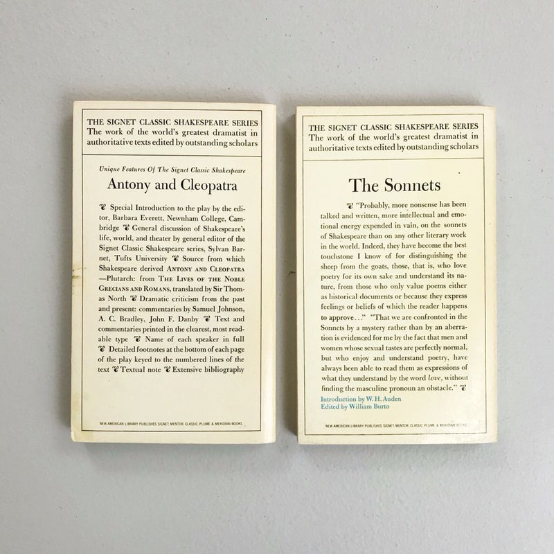 Anthony and Cleopatra / The Sonnets {Signet, 1964/65}