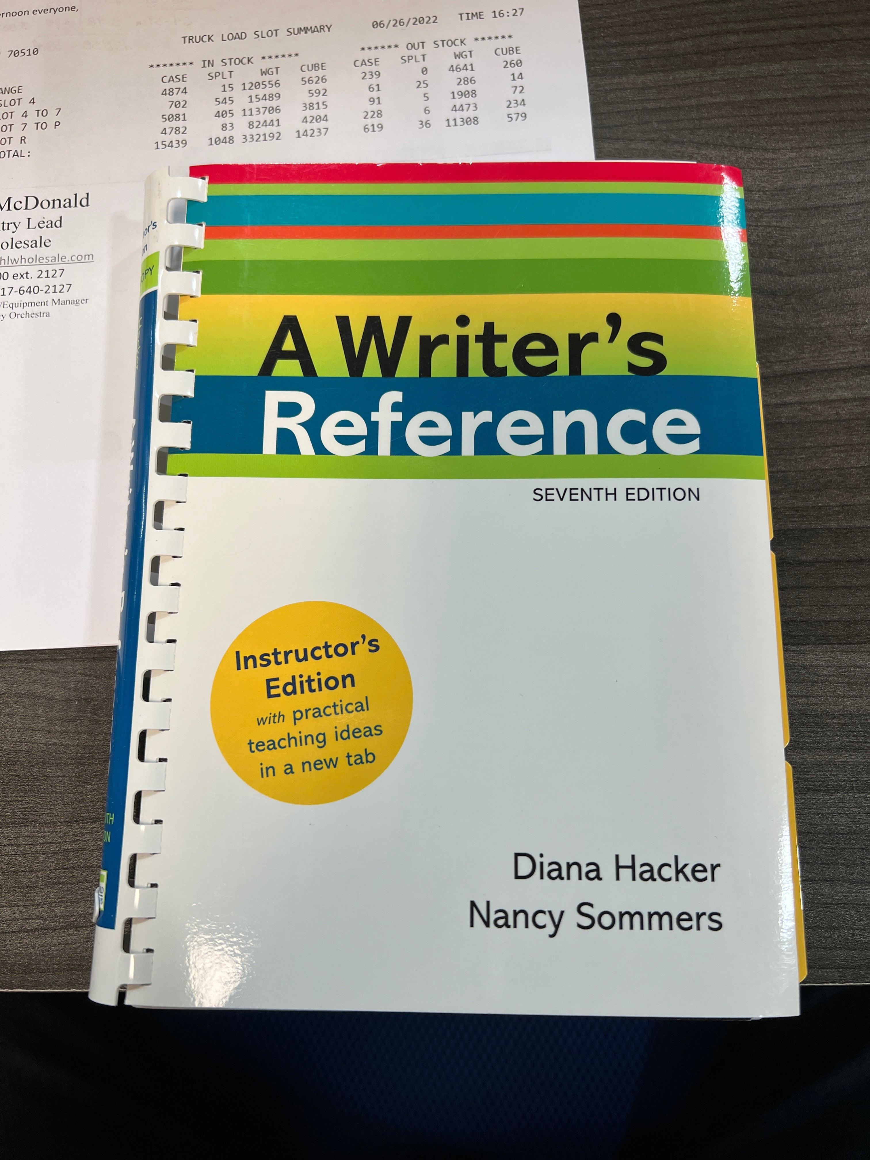 A Writer's Reference