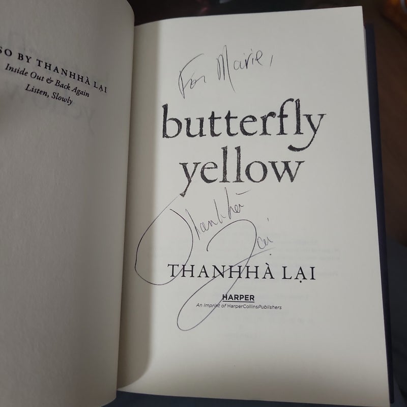 Butterfly Yellow *personalized to "Marie" amd signed*