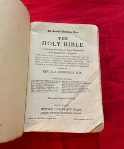 Holy Bible Scofield Reference Edition 1917