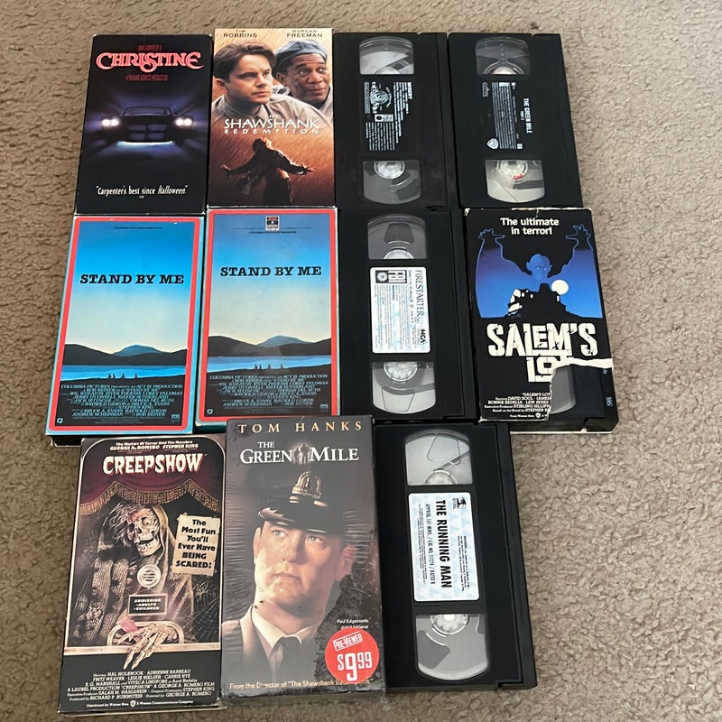 10 Stephen King VHS Movies (plus an extra copy from of The Green Mile Disk 2)