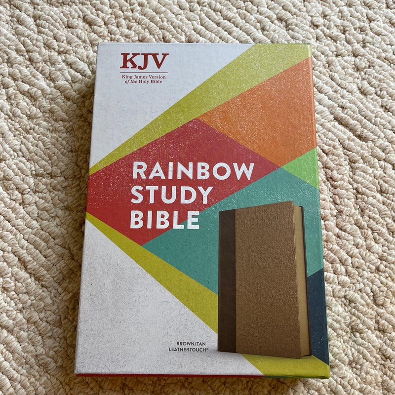 KJV Rainbow Study Bible, Brown/Tan LeatherTouch