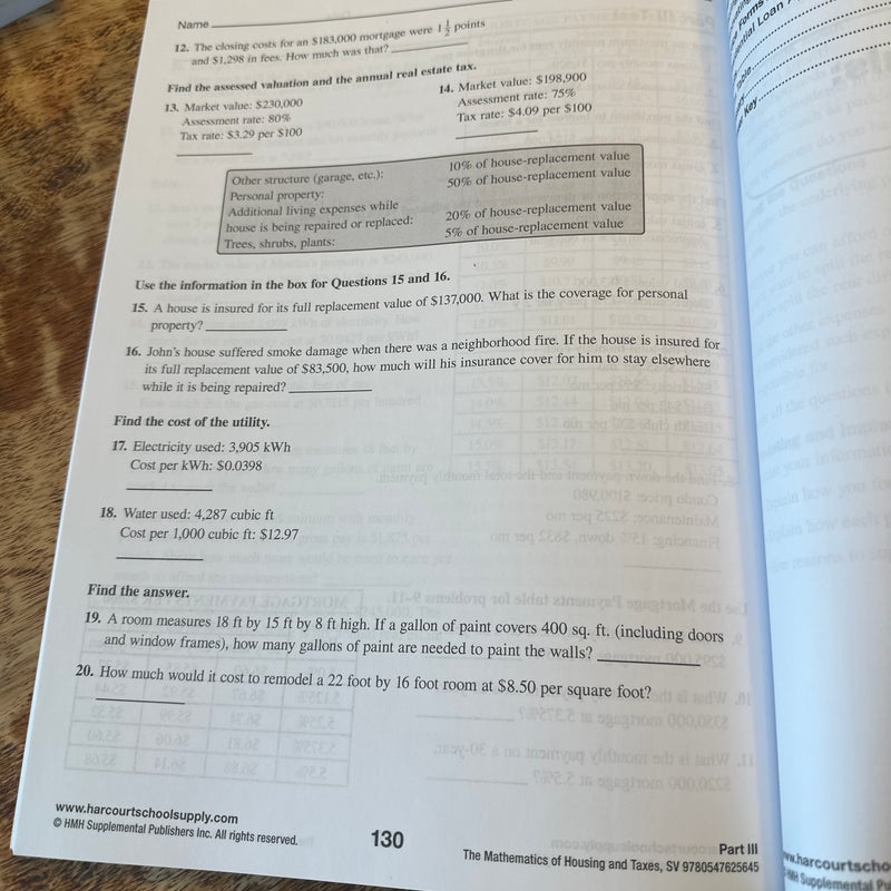 SV School Supply Consumer Math