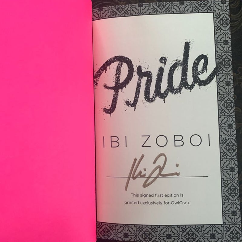 Signed first edition of Pride