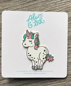 Alum & Ink Rainbow Starry Unicorn Enamel Pin Limited Edition