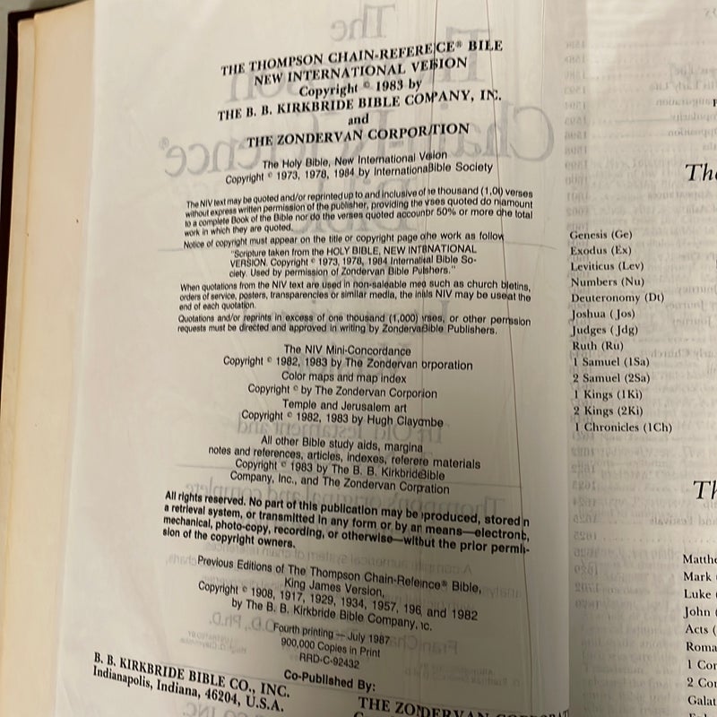 Thompson chain reference Bible