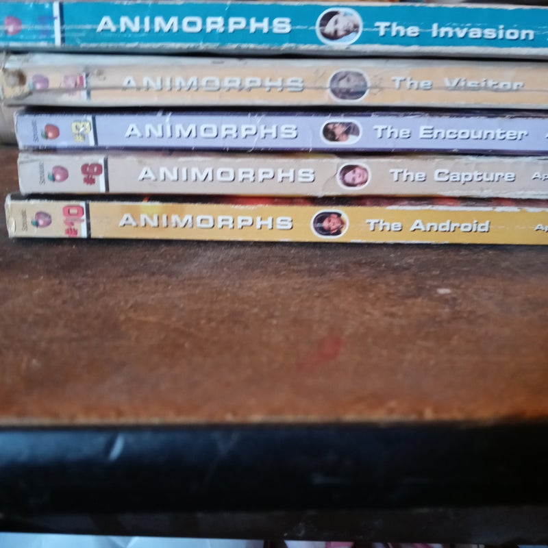 Animorphs books 1,2,3,6,10