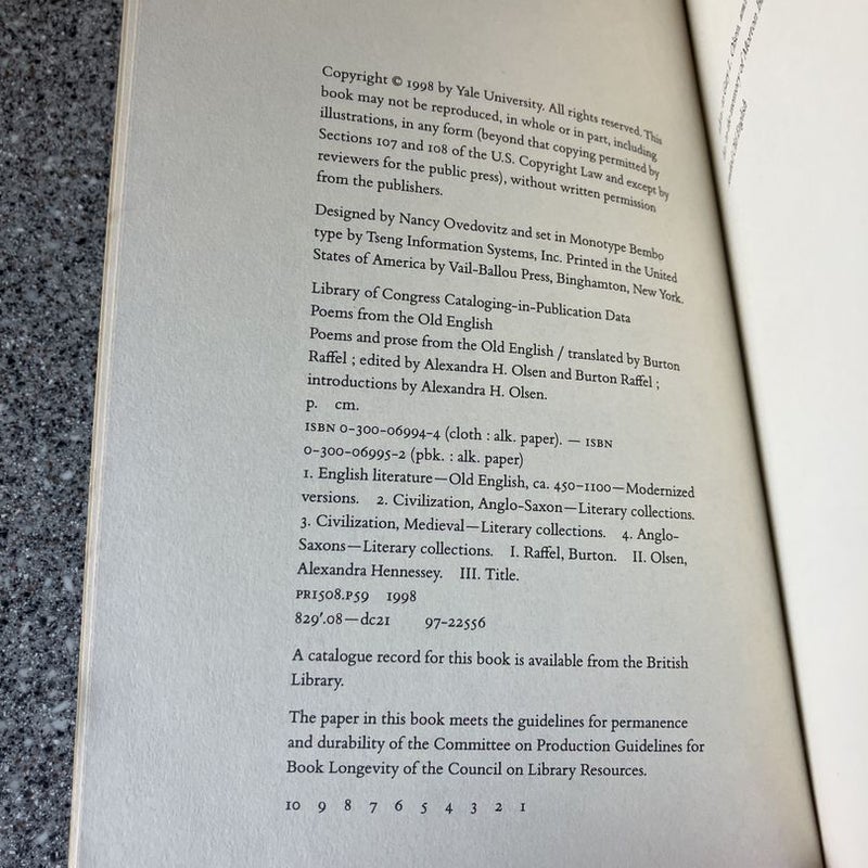 Poems and Prose from the Old English