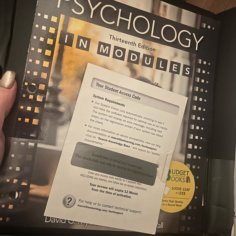 Psychology in modules 13th edition 