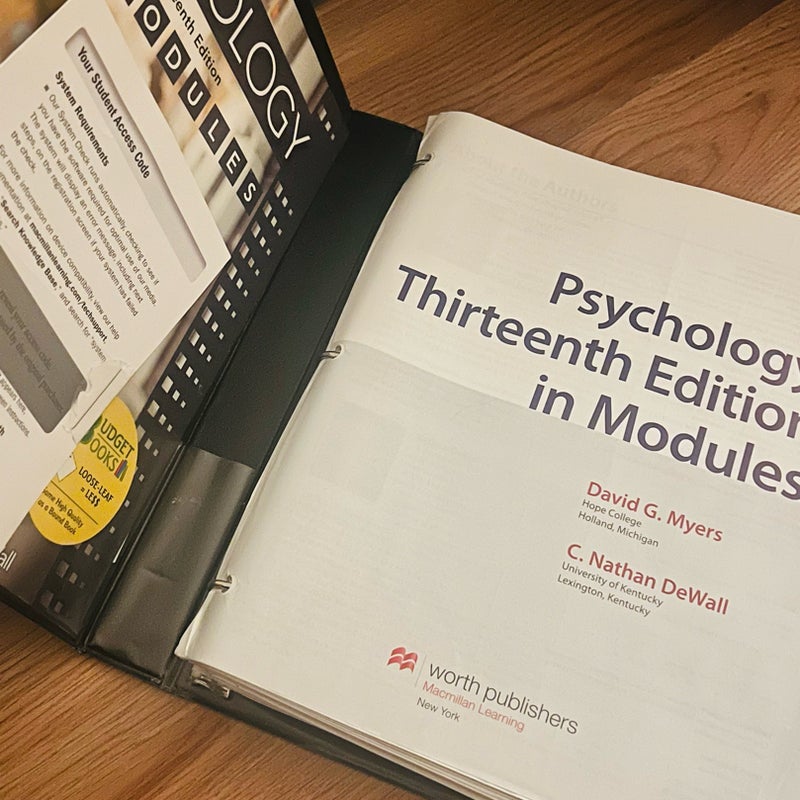 Psychology in modules 13th edition 