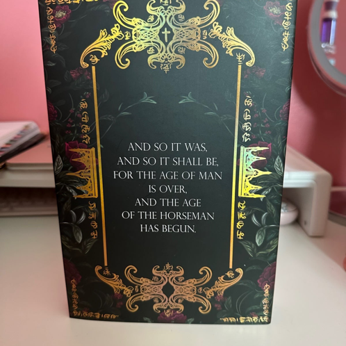 BookishBox editions of The Four Horsemen by Laura Thalassa