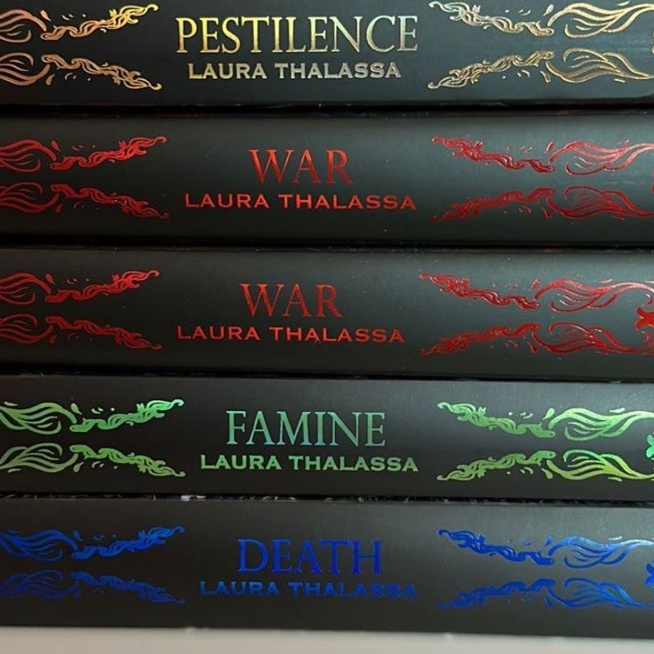 BookishBox editions of The Four Horsemen by Laura Thalassa