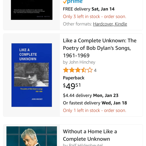 Like a Complete Unknown: Poetry of Bob Dylan