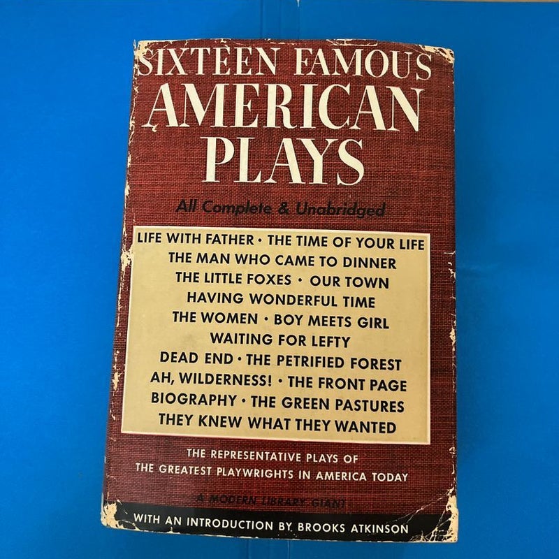 Sixteen Famous American Plays (Modern Library Giant, G21)