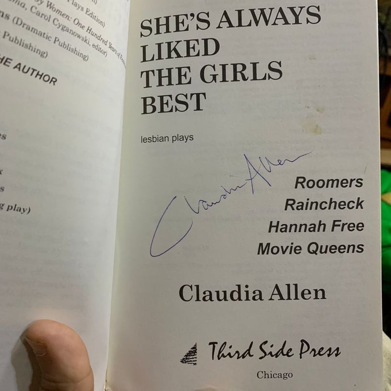 (Autographed) She's Always Liked the Girls Best; 4 Lesbian Theater Scripts: Roomers, Raincheck, Hannah Free, Movie Queens