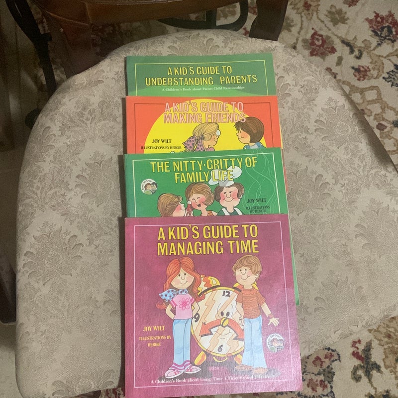 4 Vintage Ready set Grow Books Joy Wilt Your  Managing Time ,Family life ,Making Friend
