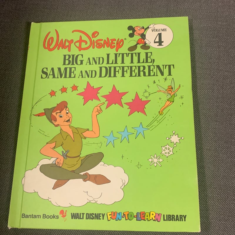 Vtg Big and Little, Same and Different Walt Disney Fun to Learn Library 4 (1983)