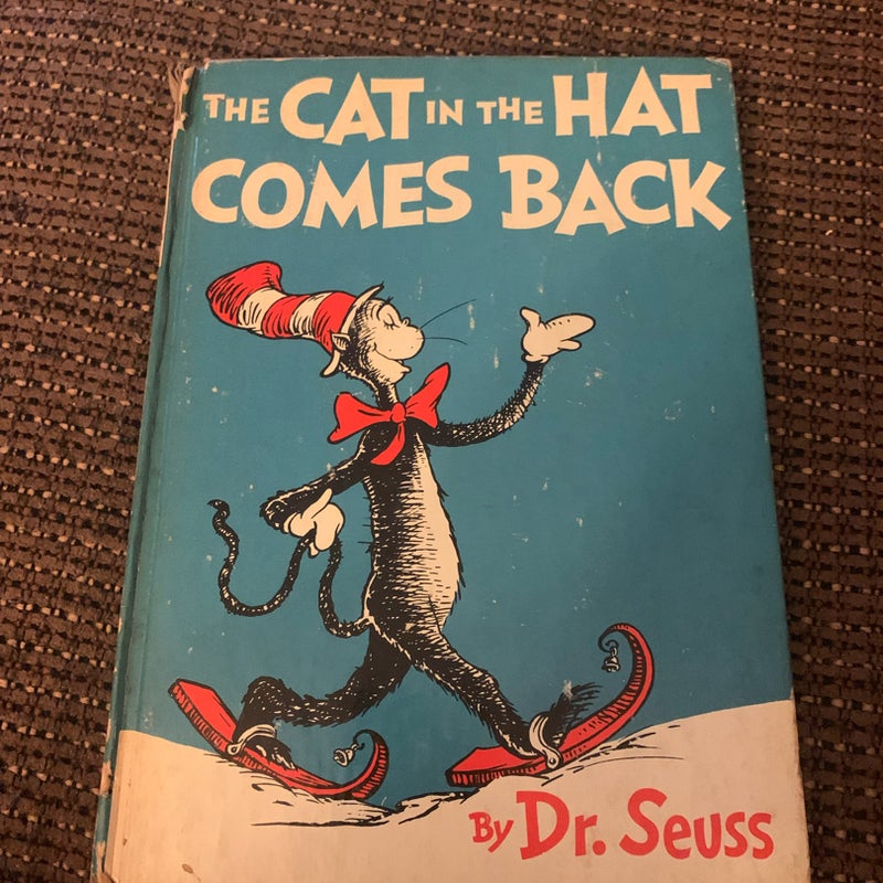 VINTAGE 1958 FIRST PRINITNG THE CAT IN THE HAT COMES BACK DR. SEUSS W Dust Cover