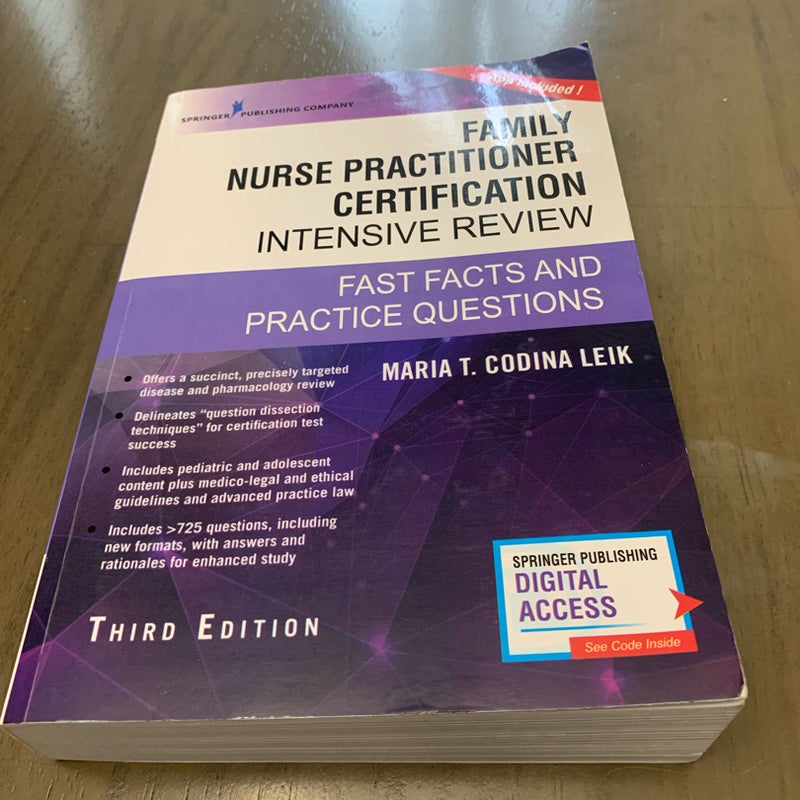 Family Nurse Practitioner Certification Intensive Review, Third Edition