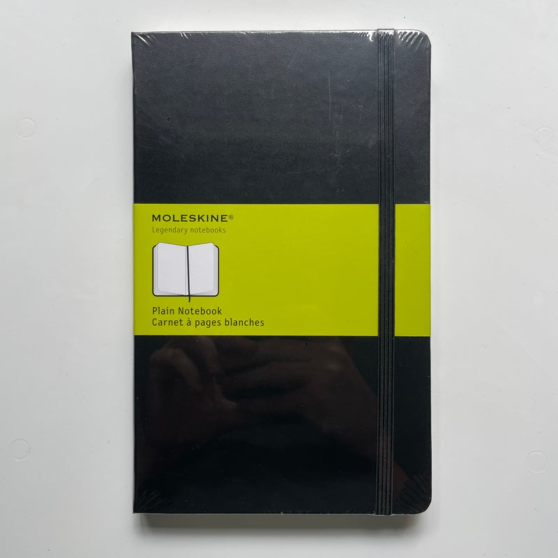 Moleskine Classic Notebook, Large, Plain, Black, Hard Cover (5 X 8. 25)