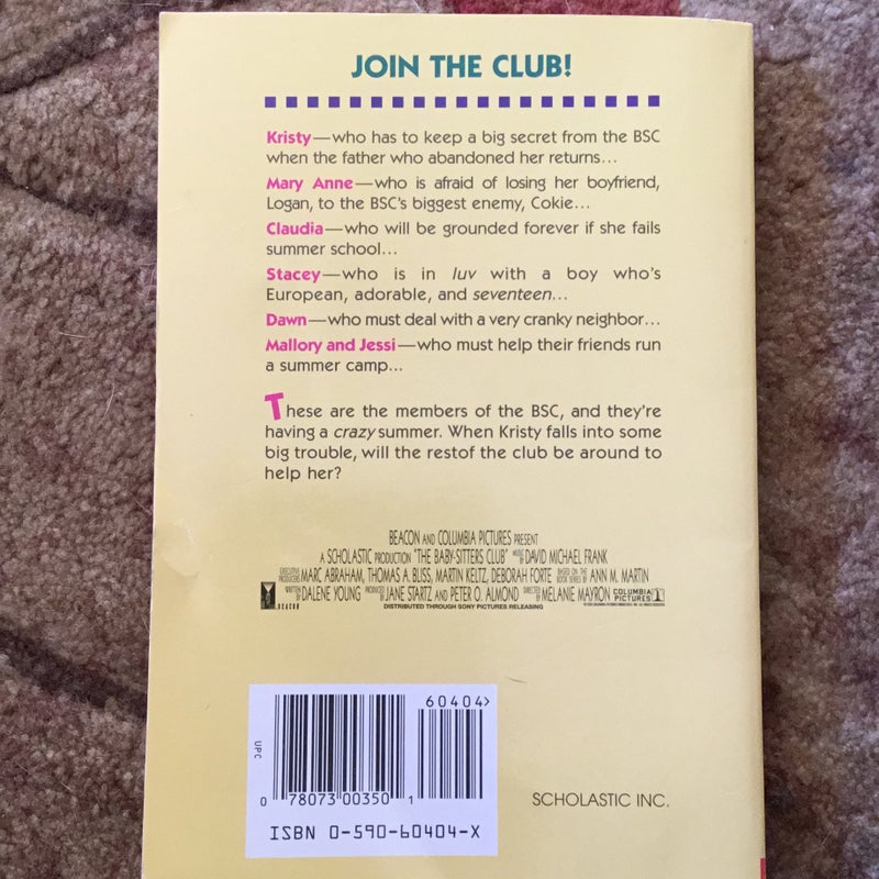 The Babysitters Club novelization from the movie 