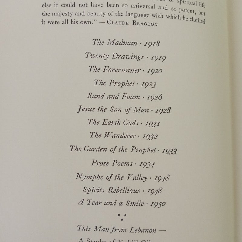 Sand and Foam Khalil Gibran Vintage 1968 Poetry Hardback