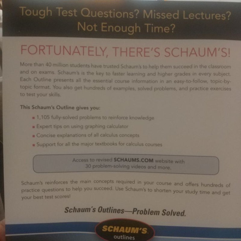 Schaum's Outline of Calculus, Seventh Edition