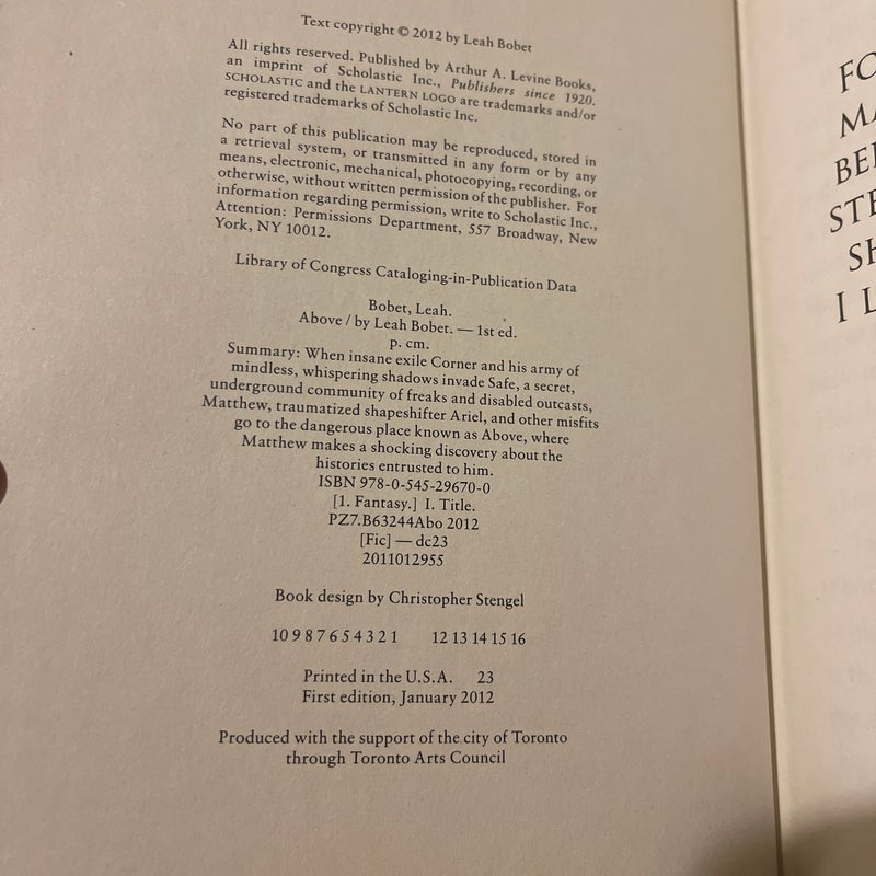 Above (First Edition)