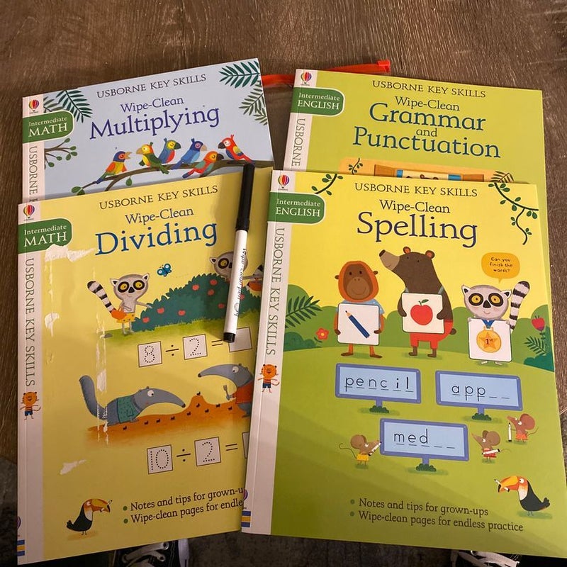 Usborne Key Skills Wipe-Clean Activity Books (Set of 4)