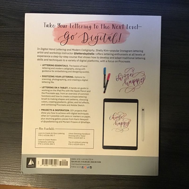 Digital Hand Lettering and Modern Calligraphy by Shelly Kim, Paperback