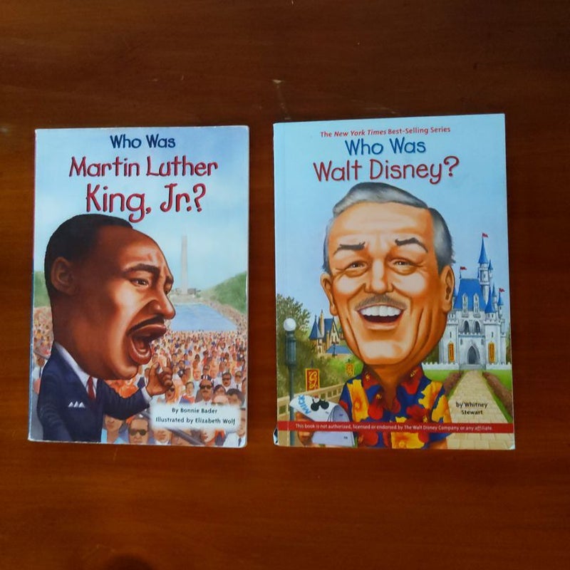 Set of 2: Who was Martin Luther King, Jr.? + Who was Walt Disney?
