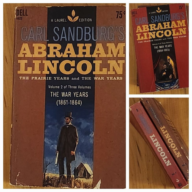 Lincoln biography vols 2,3 Dell vintage paperback