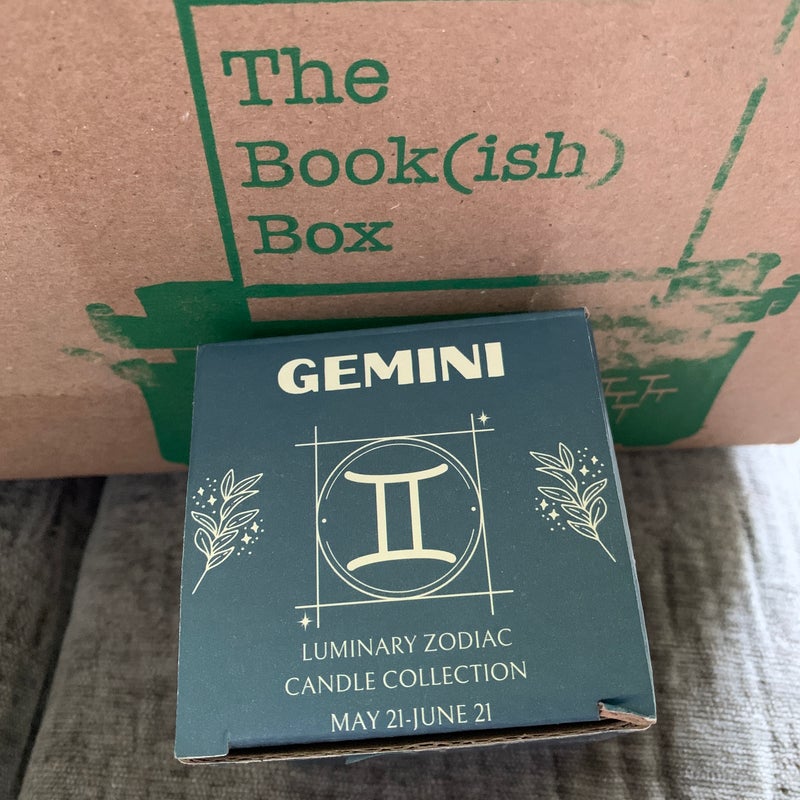 Bookish box Gemini twins candle