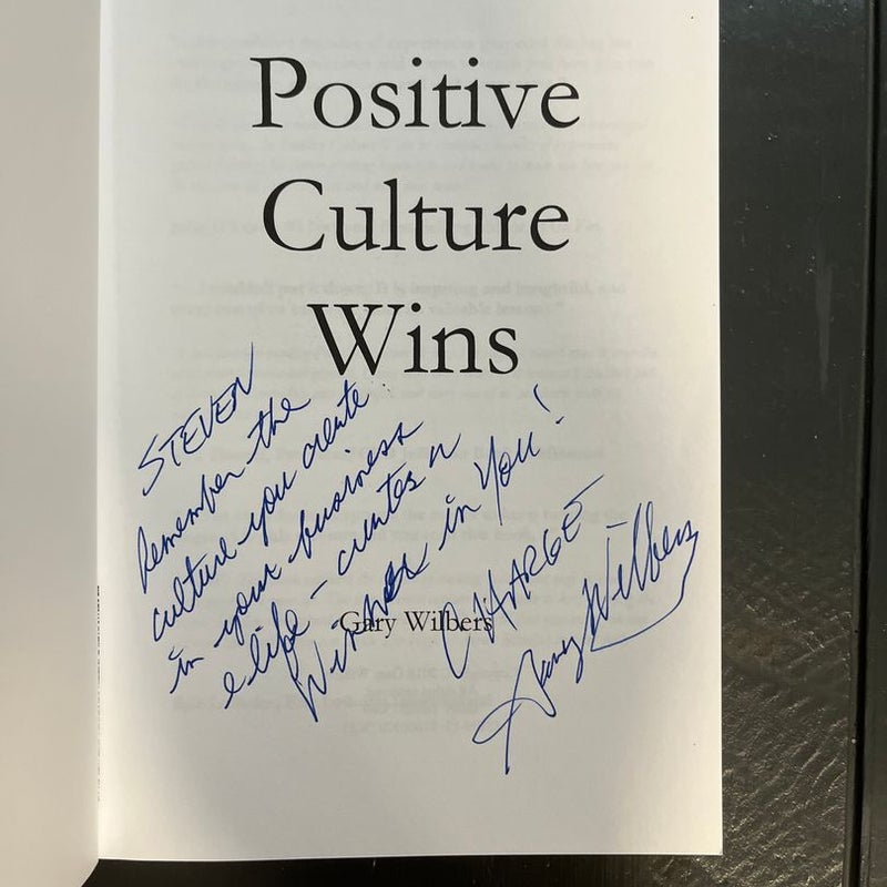 Positive Culture Wins (signed copy)