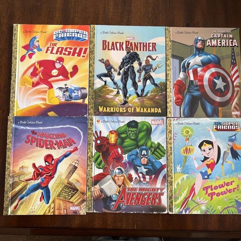 Marvel Little Golden Books: Spider-Man, The Flash, Captain America, The Mighty Avengers, Black Panther, & Flower Power