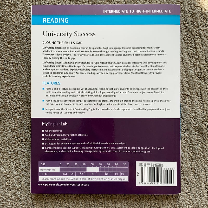 University Success: Intermediate Reading Student Book with MyEnglishLab