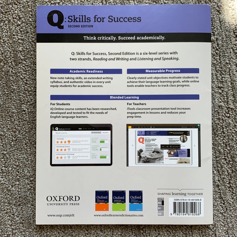 Q: Skills for Success Reading and Writing 2E Level 4 Student Book