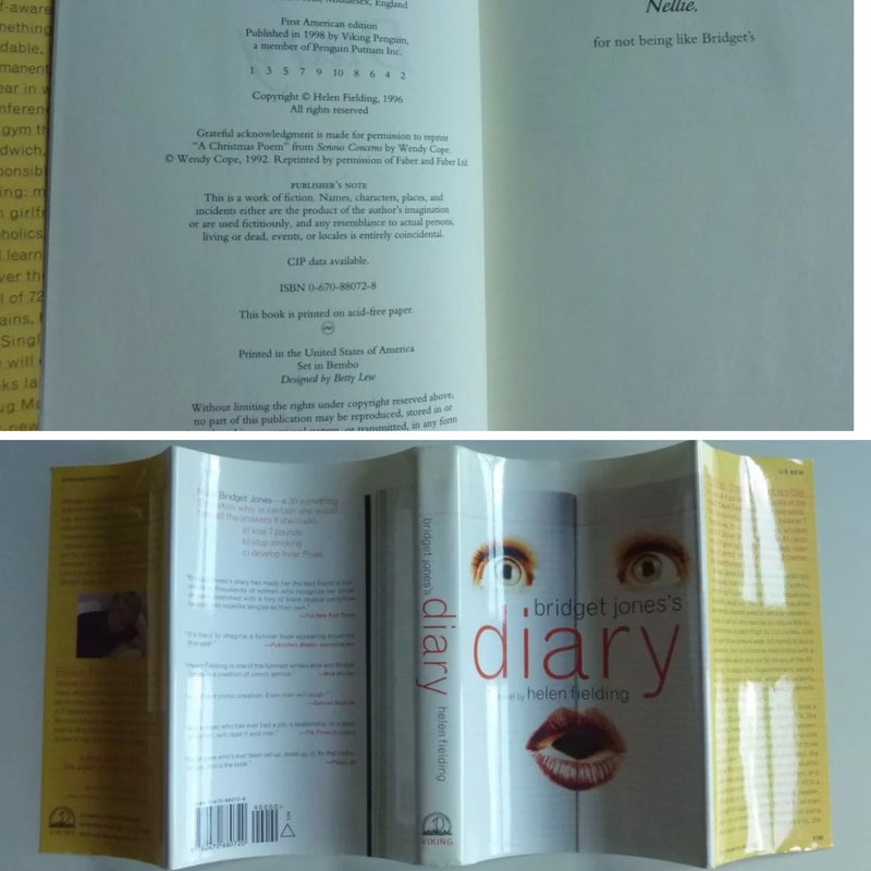 1stEd 1stPrint Bridget Jones Diary