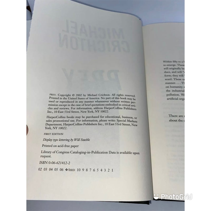 1stEd 1stPrint Prey