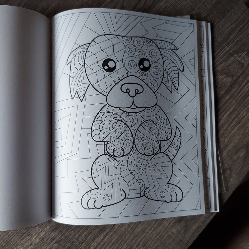 Zendoodle Coloring: Playful Puppies