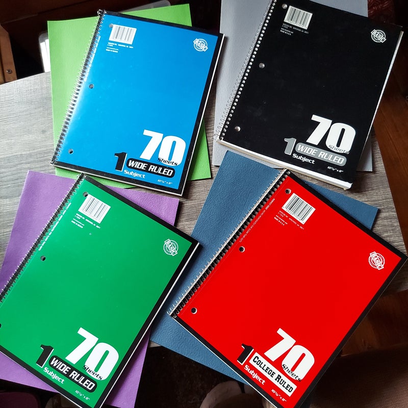 4 notebooks with folders