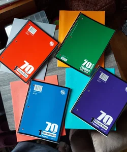 4 notebooks with folders