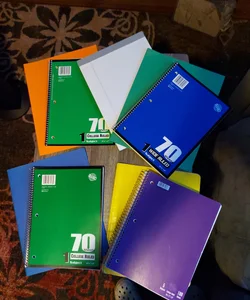 Assorted school notebooks and folders