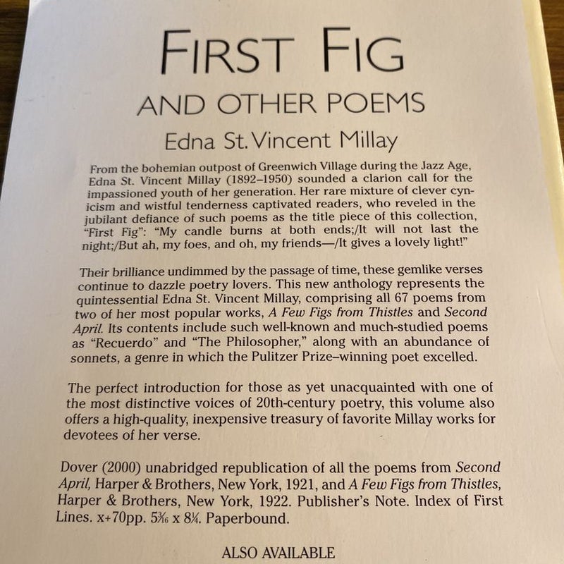 First Fig and Other Poems