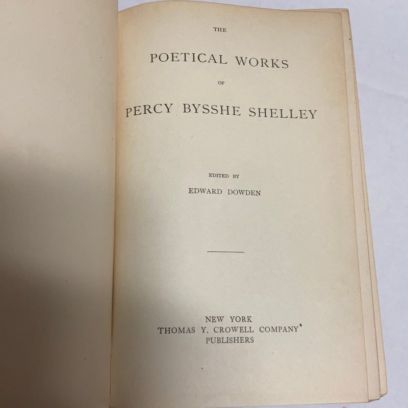 The Poetical Works of Percy Bysshe Shelley