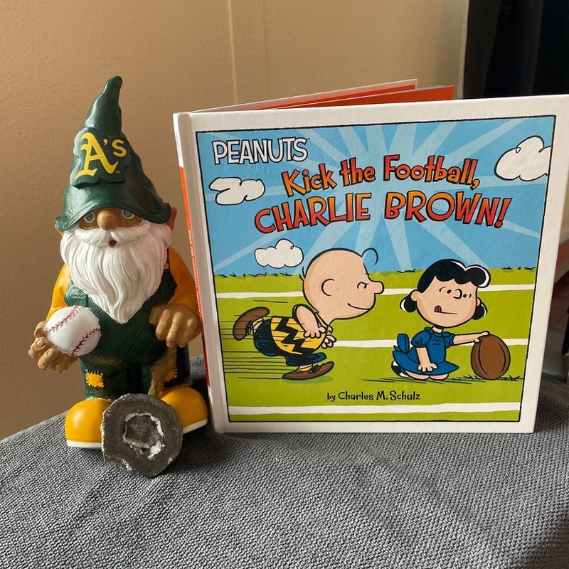 Peanuts kick the ball, Charlie Brown!