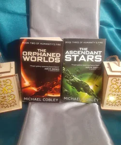 Humanity's Fire books 2 & 3: The Orphaned Worlds, The Ascendant Stars by Michael Cobley