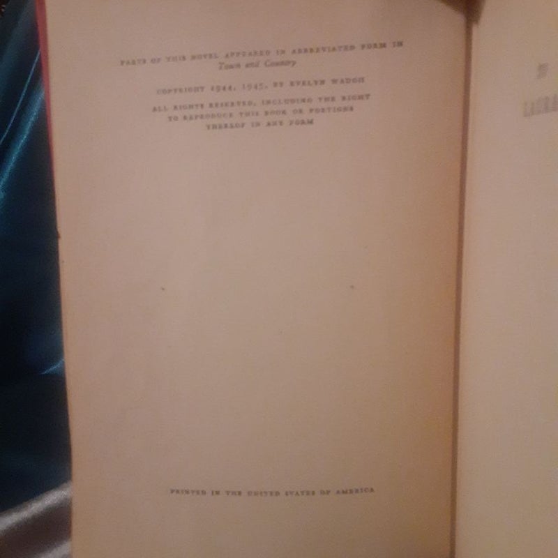 Brideshead Revisited by Evelyn Waugh , 1945 1st Edition Hardcover book